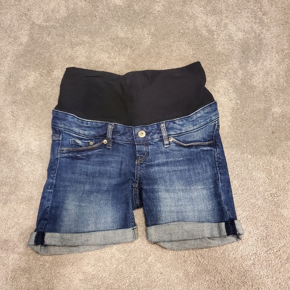 Maternity denim shorts